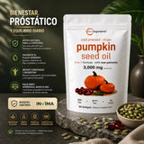 Aceite de Semilla de Calabaza 3000 mg + Saw Palmetto Apoya tu Salud Prostática y fortalece tu cabello desde hoy