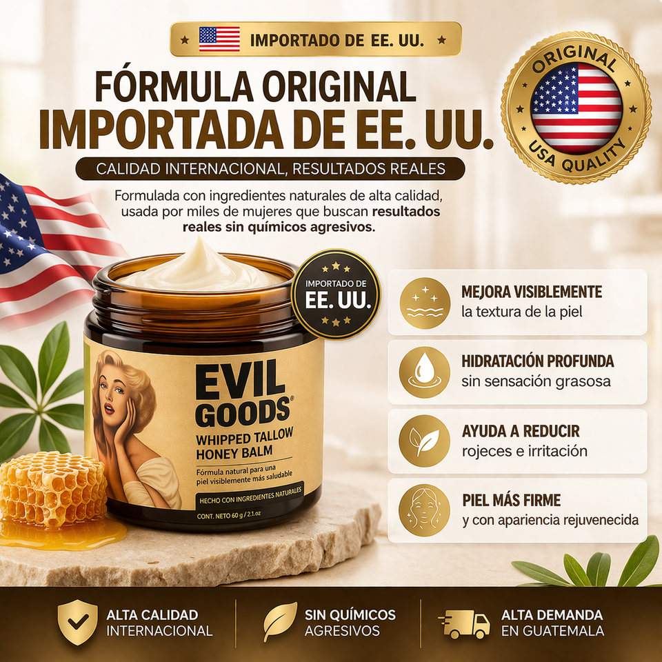 EvilGoods® El Original Super Oferta 2X1 – Bálsamo de Sebo de Res con Miel de Manuka Premium
